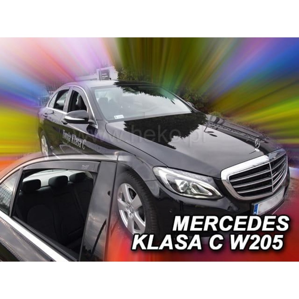 Дефлекторы окон (ветровики) Mercedes C-class W-205 2014-2021 Sedan Heko