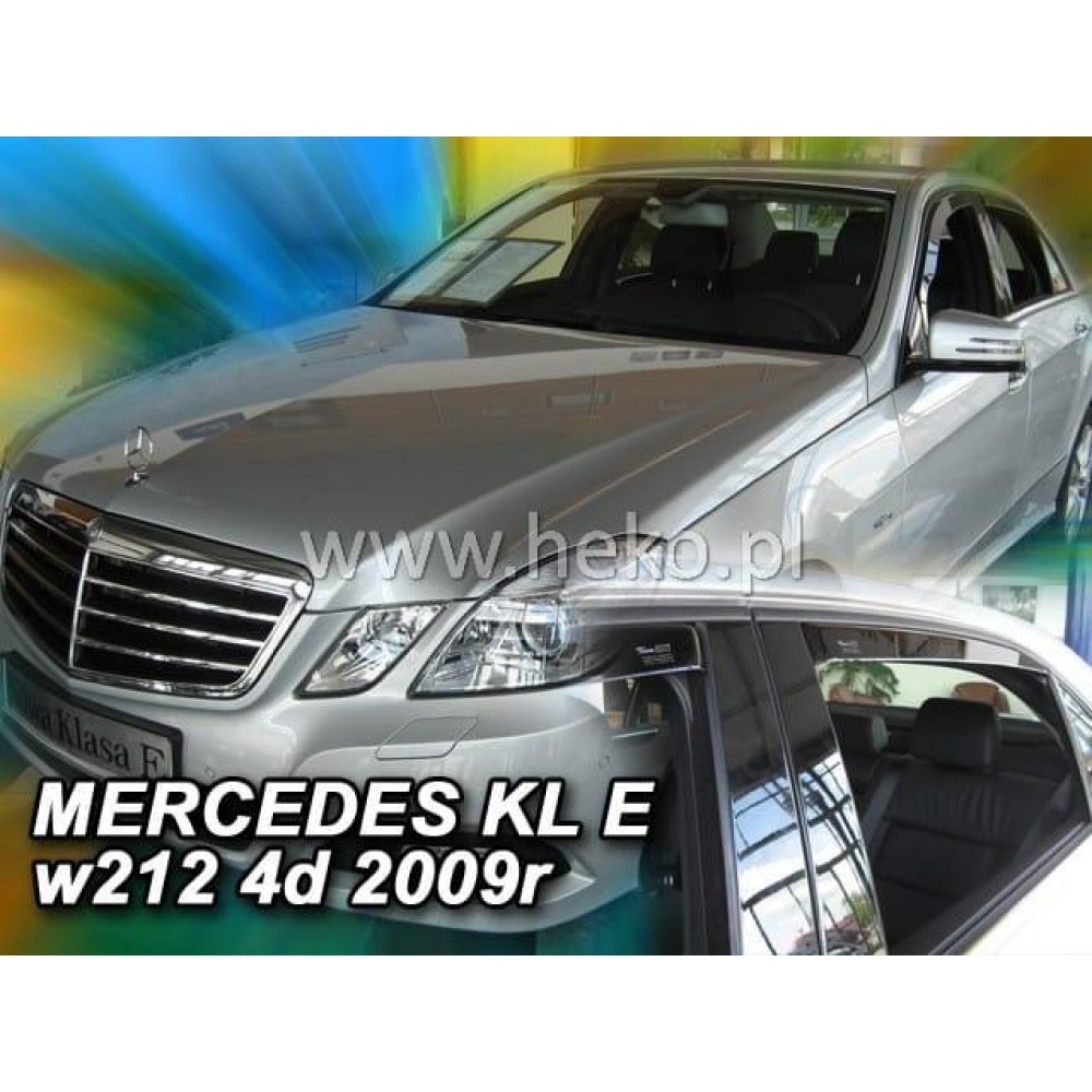 Дефлекторы окон (ветровики) Mercedes E-class W-212 2009-2016 Sedan Heko