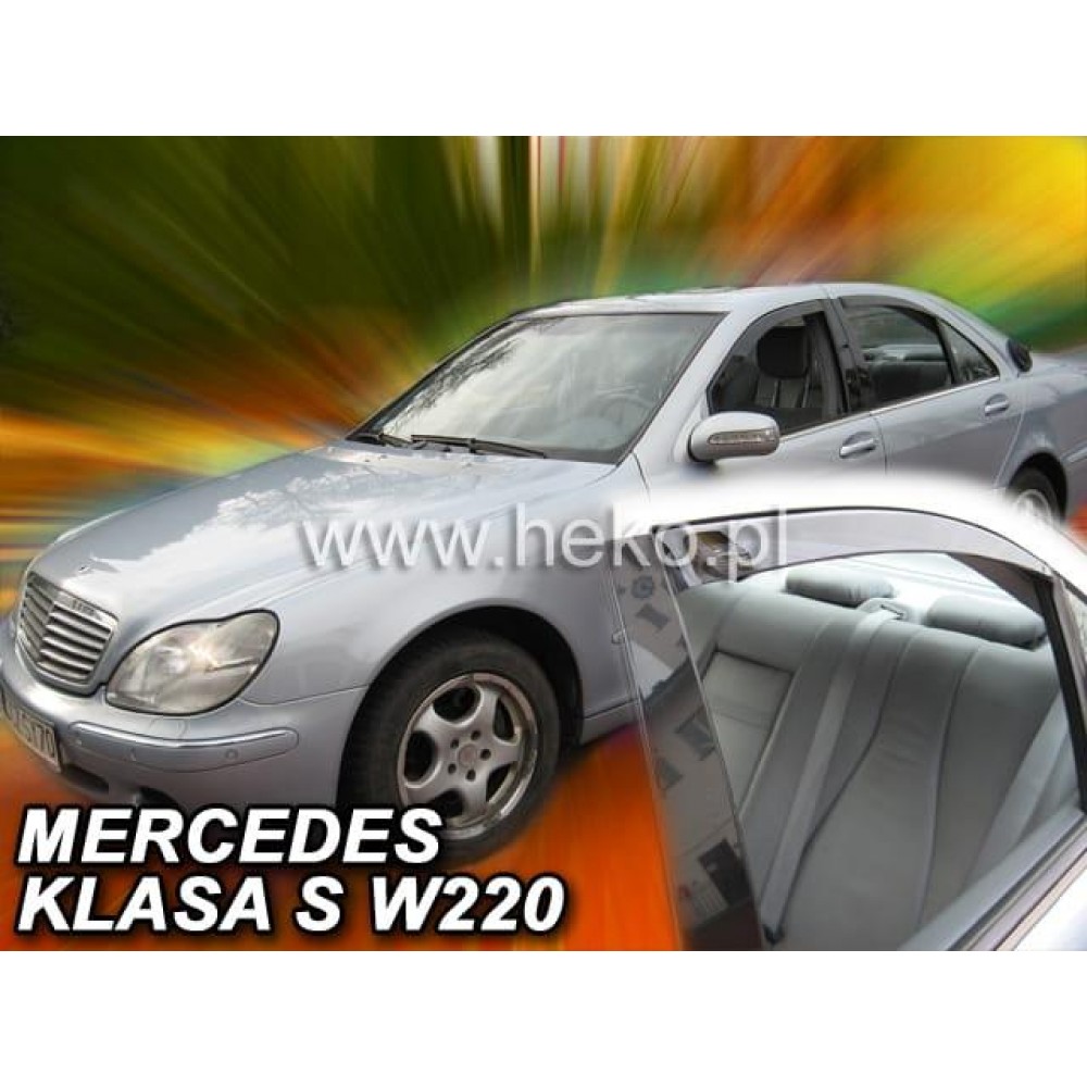 Дефлектори вікон (вітровики) Mercedes S-class W-220 1999-2005 Heko