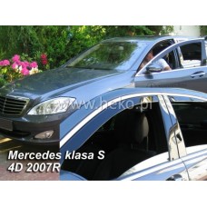 Дефлектори вікон (вітровики) Mercedes S-class W-221 2006+ 4D (вст, 2шт) (Heko)