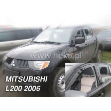 Дефлектори вікон (вітровики) Mitsubishi L-200 2006-2014 Heko