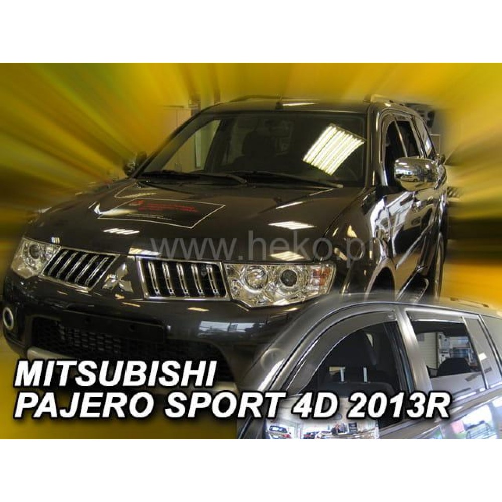Дефлектори вікон (вітровики) Mitsubishi Pajero Sport 2009-2015 Heko