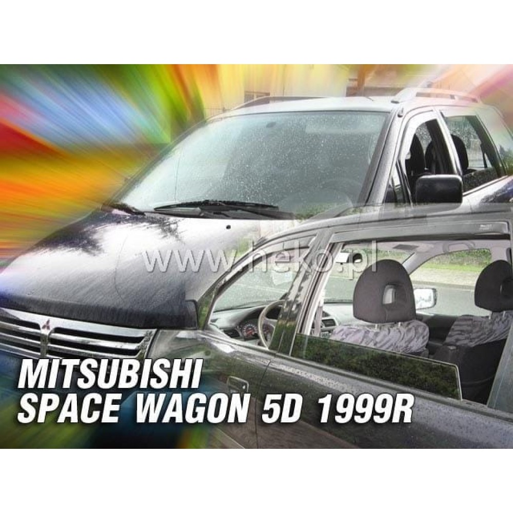 Дефлектори вікон (вітровики) Mitsubishi Space Wagon 1998-2004 Heko
