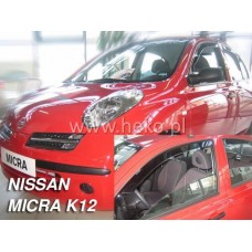 Дефлектори вікон (вітровики) Nissan Micra (K12) 2003-2010 Heko