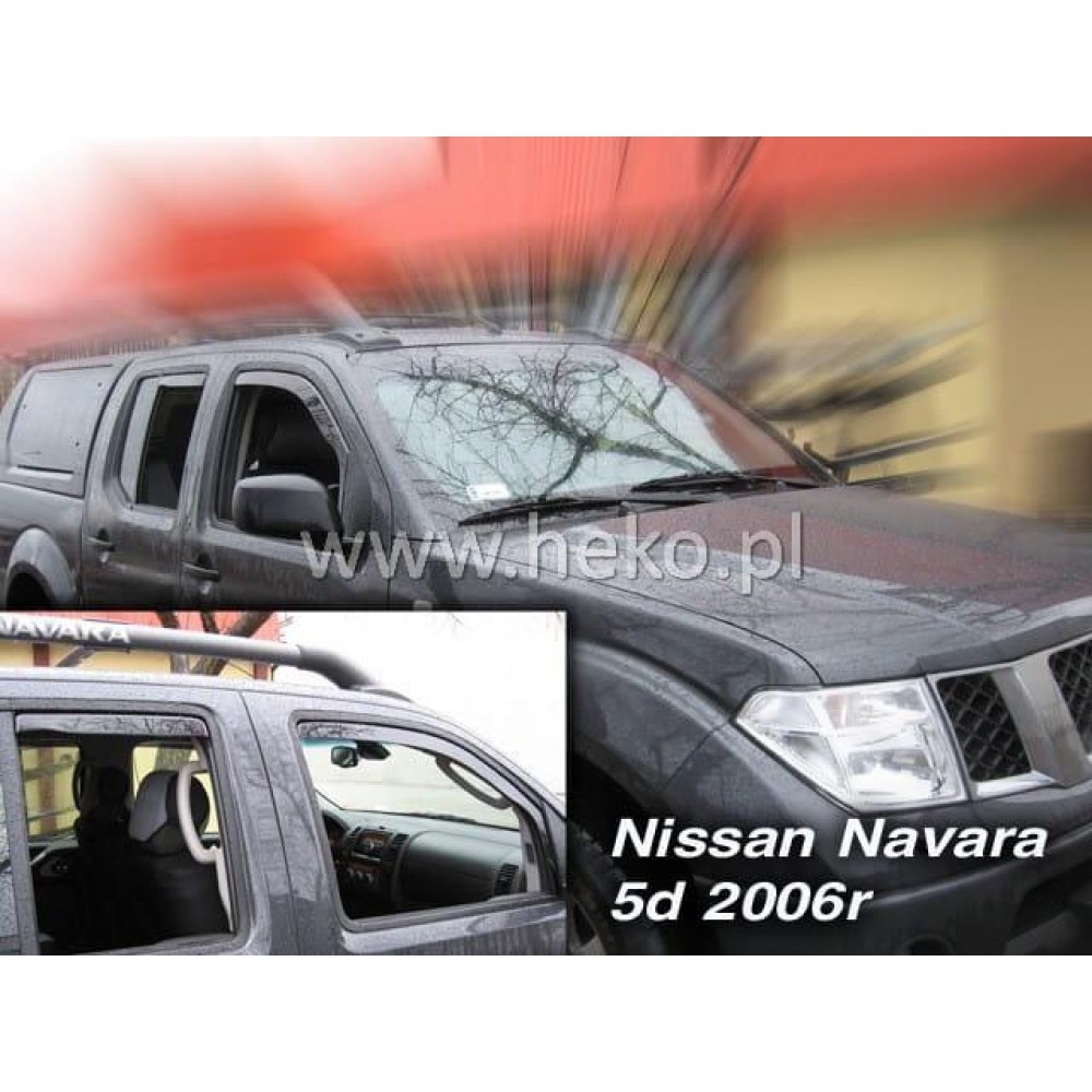 Дефлектори вікон (вітровики) Nissan Navara 2005-2014 Heko