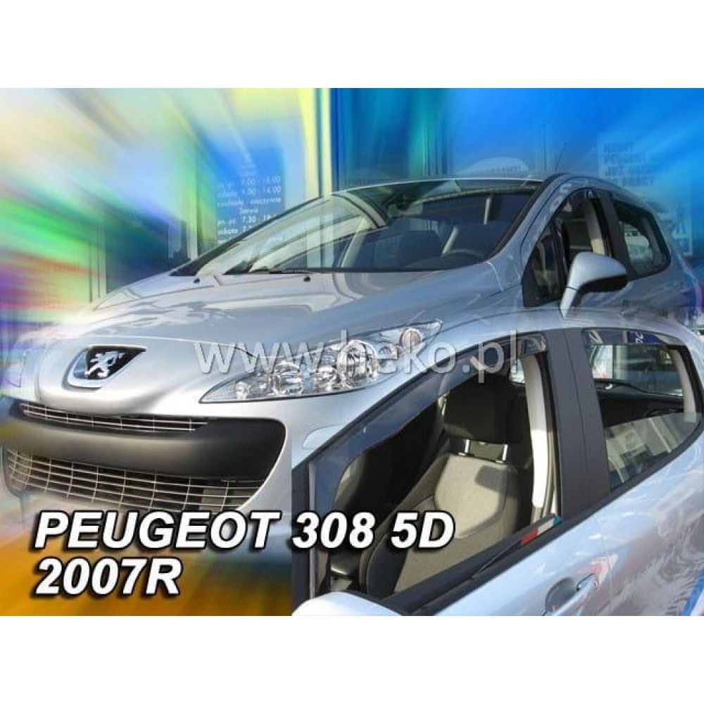 Дефлекторы окон (ветровики) Peugeot 308 2007-2014 HTB Heko