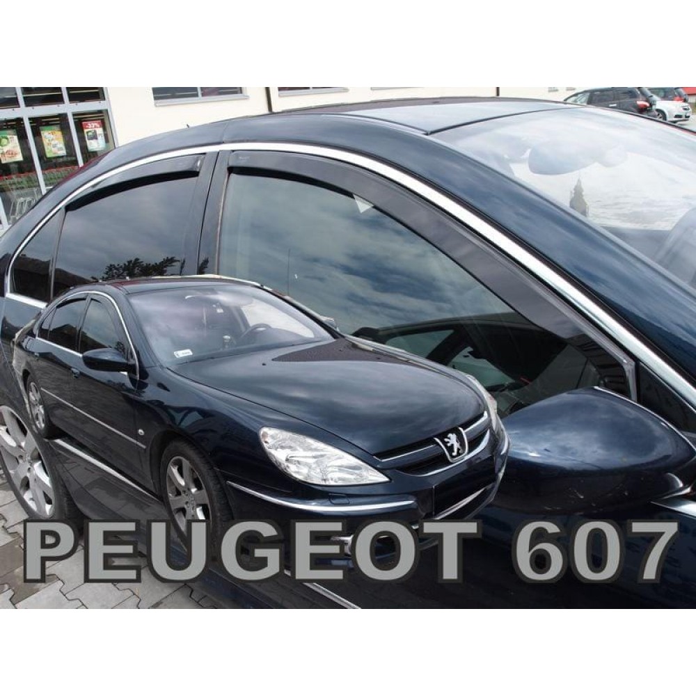 Дефлектори вікон (вітровики) Peugeot 607 4D Sedan 2шт передний (Heko)