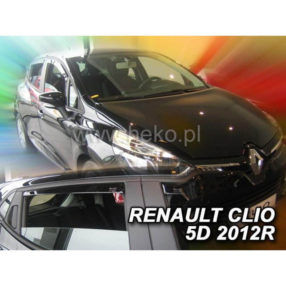 Дефлекторы окон (ветровики) Renault Clio IV 2012+ Heko