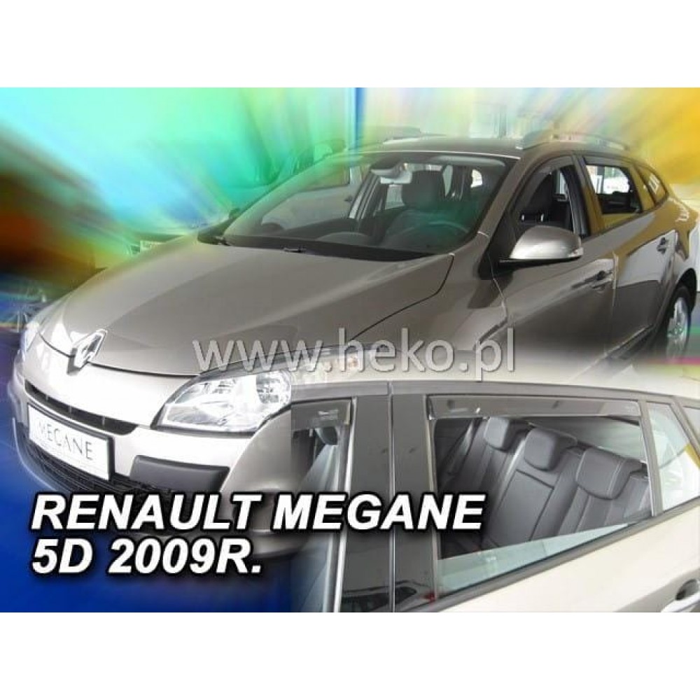 Дефлектори вікон (вітровики) Renault Megane III 2008-2016 Combi / Grandtour Heko