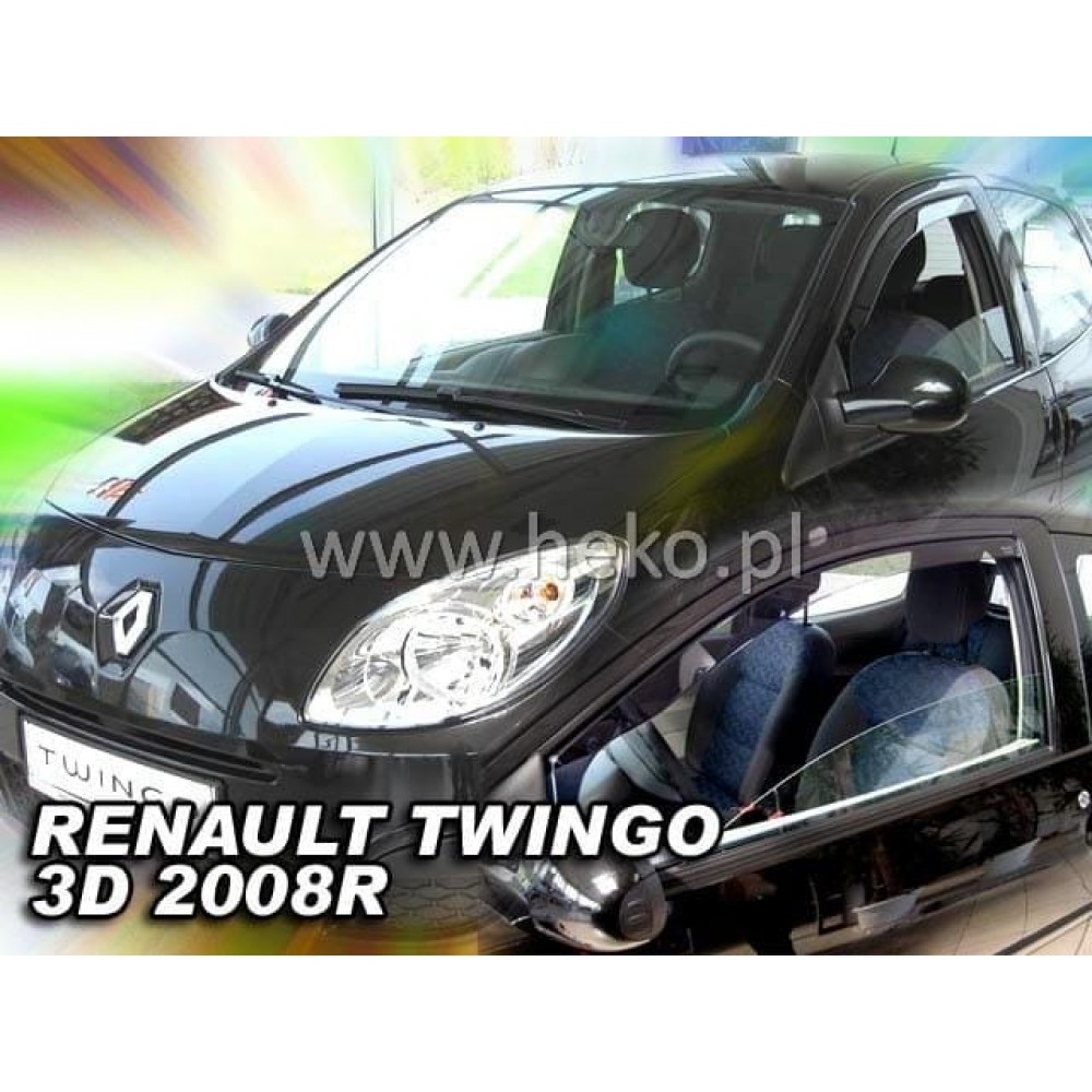 Дефлектори вікон (вітровики) Renault Twingo 2008 -> 3D (вставні, кт - 2шт) (Heko)