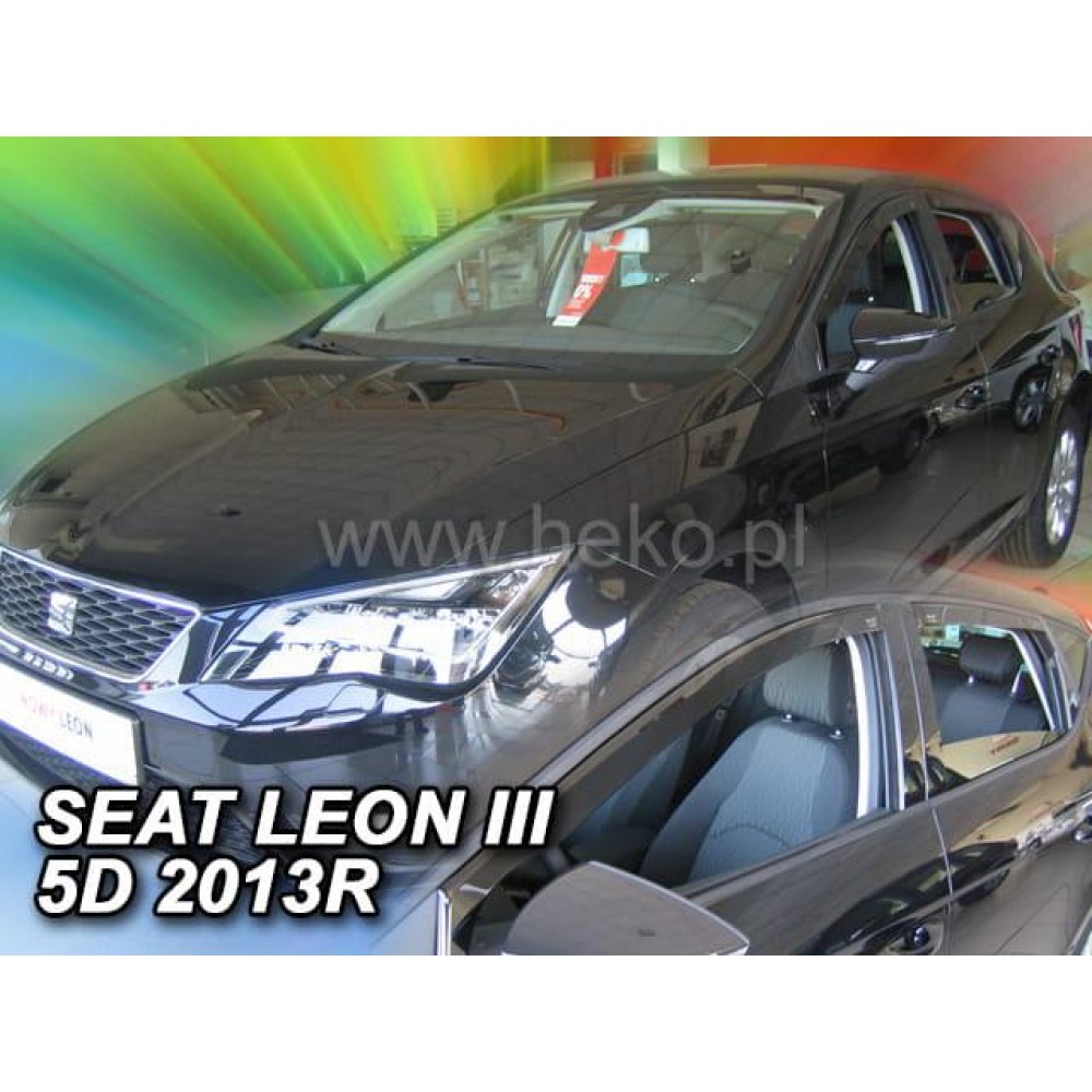 Дефлектори вікон (вітровики) Seat Leon 2012-2020 5D Heko