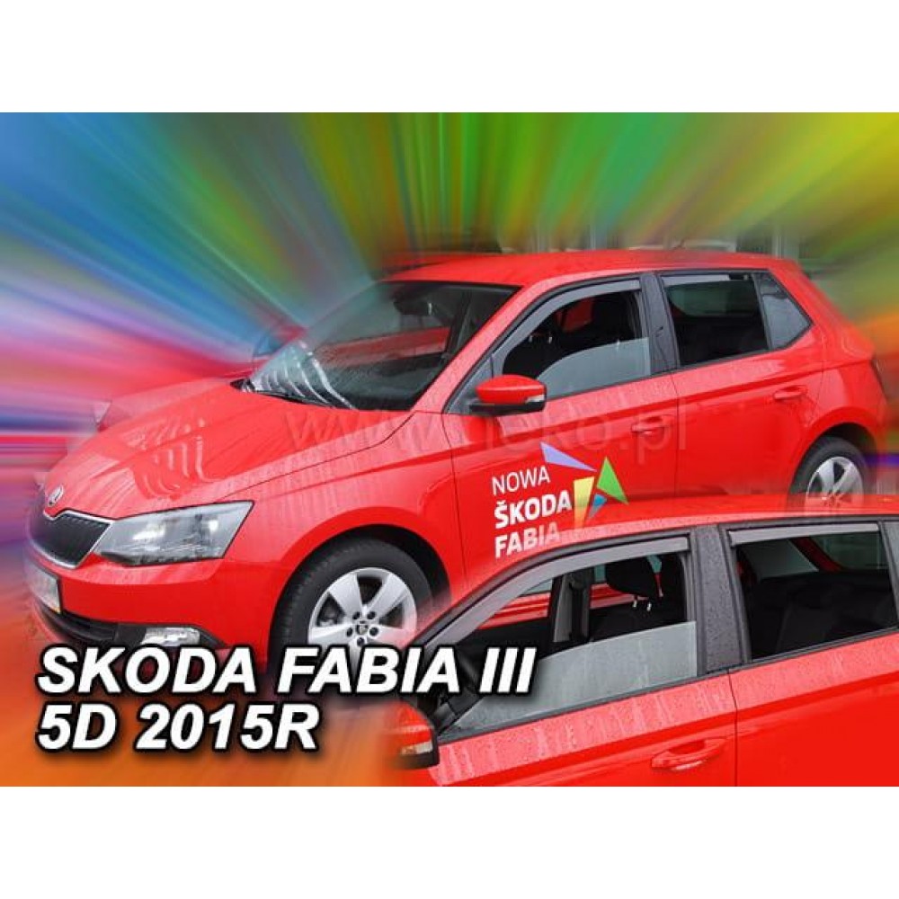 Дефлектори вікон (вітровики) Skoda Fabia III 2014+ HB/Combi Heko