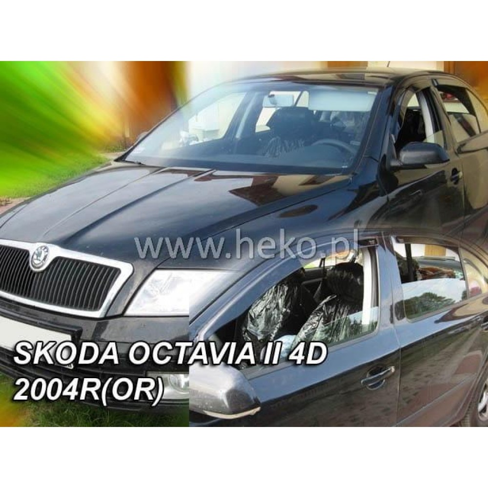 Дефлектори вікон (вітровики) Skoda Octavia A-5 2005+ Heko
