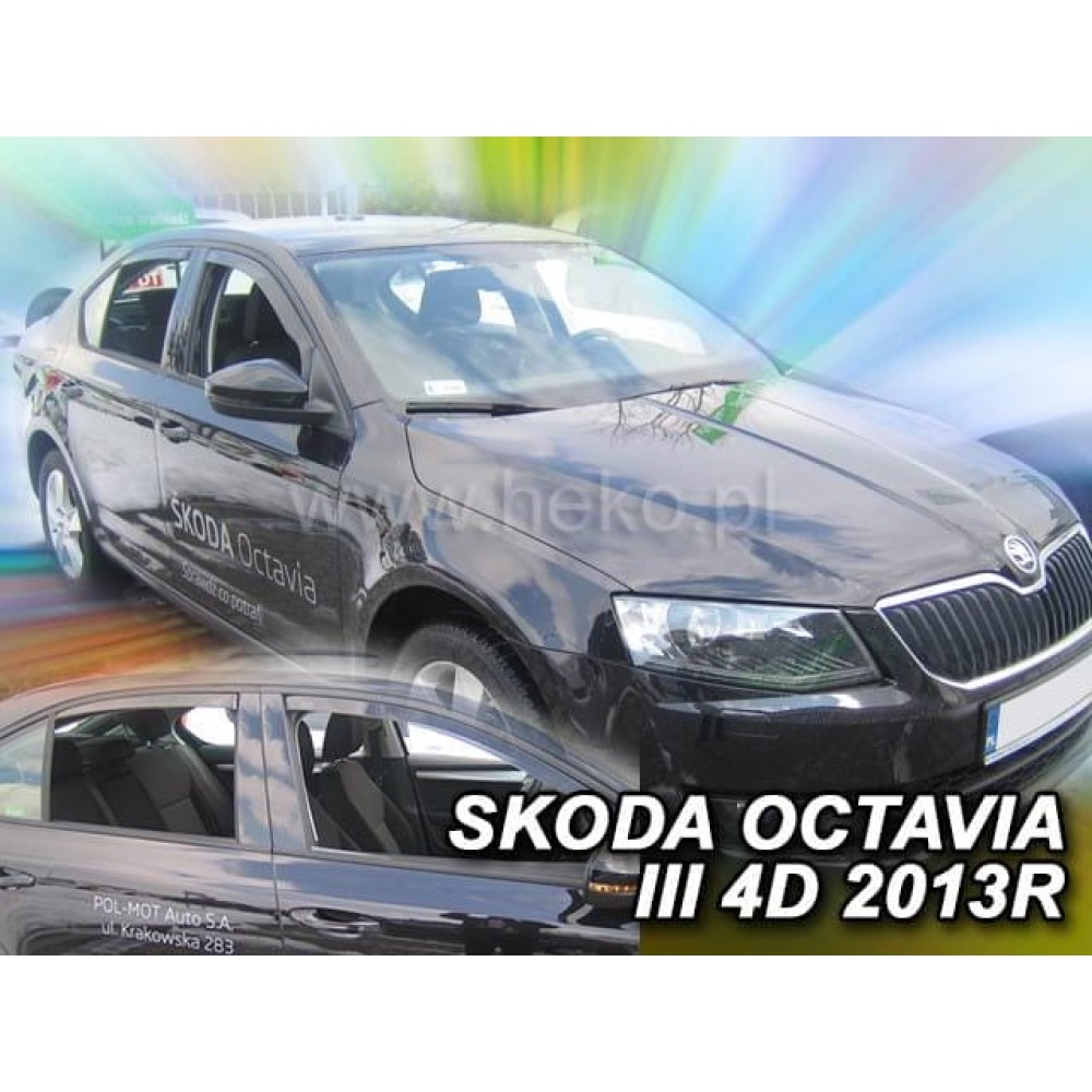 Дефлекторы окон (ветровики) Skoda Octavia A-7 2013+ LTB  Heko