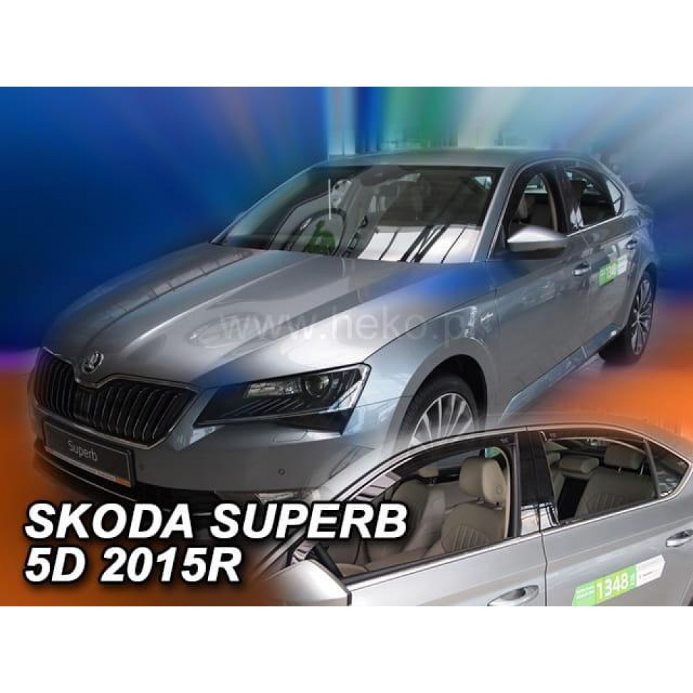 Дефлектори вікон (вітровики) Skoda Superb III 2015+ LTB Heko