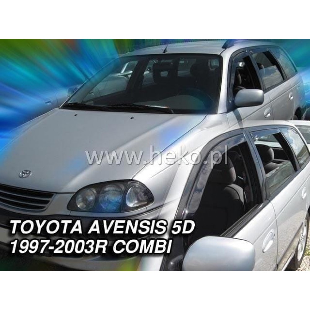 Дефлектори вікон (вітровики) Toyota Avensis 1997-2003 Combi Heko