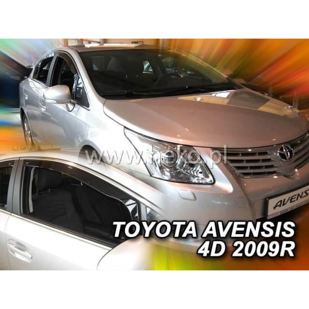 Дефлектори вікон (вітровики) Toyota Avensis 2009 -2018 4D (вставні, кт - 2шт) (Heko)
