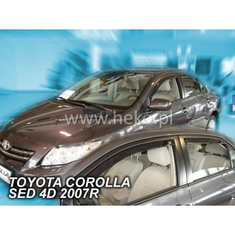Дефлектори вікон (вітровики) Toyota Corolla 2007-2012 Heko