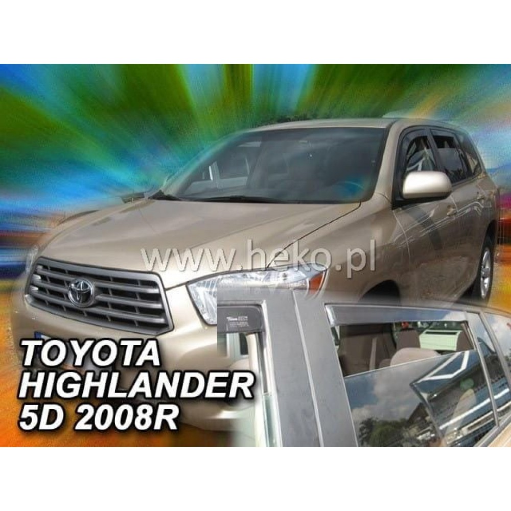 Дефлектори вікон (вітровики) Toyota Highlander 2007-2013 USA Heko