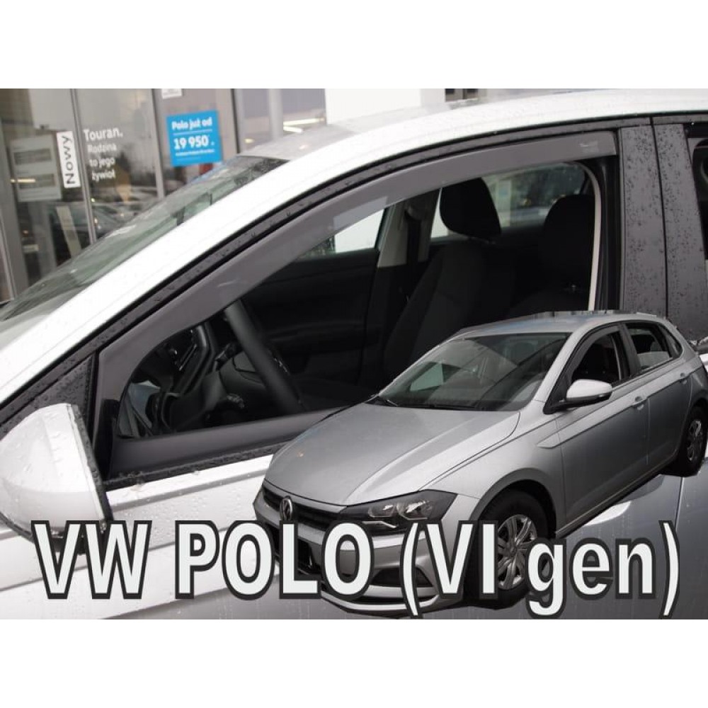 Дефлектори вікон (вітровики) Volkswagen Polo 6 2017 -> 5D (вставні, кт - 2шт) (Heko)