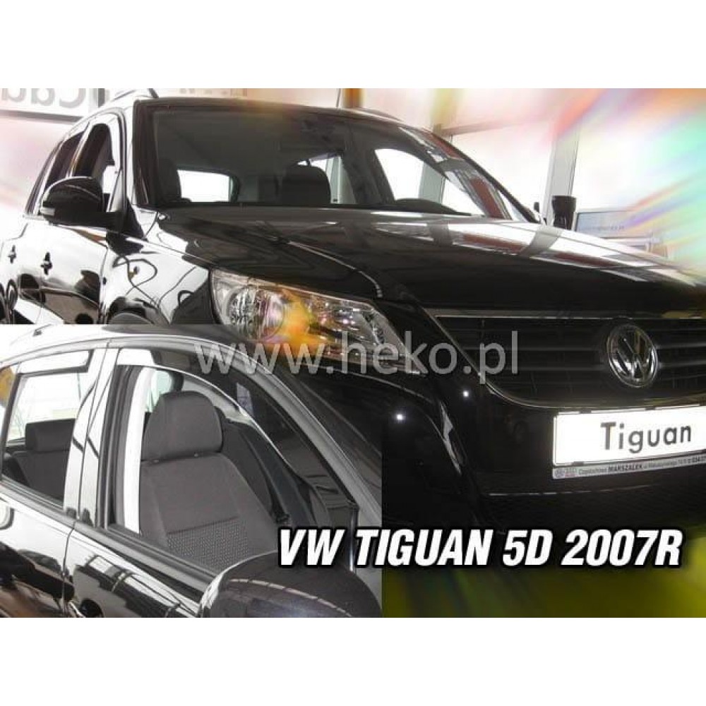 Дефлектори вікон (вітровики) Volkswagen Tiguan 2007 -2015 5D (вставні, кт - 2шт) (Heko)