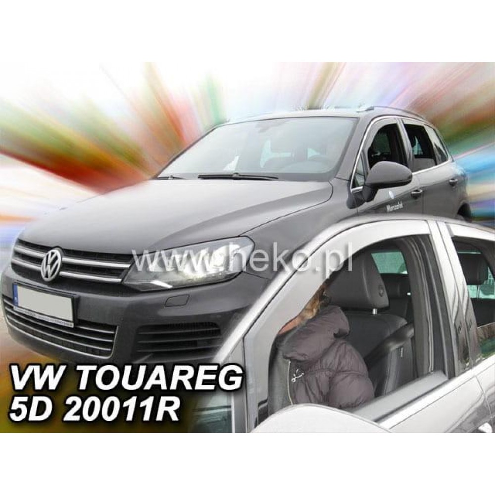 Дефлектори вікон (вітровики) Volkswagen Touareg 2010-2018 5D (вставні, кт - 2шт) (Heko)