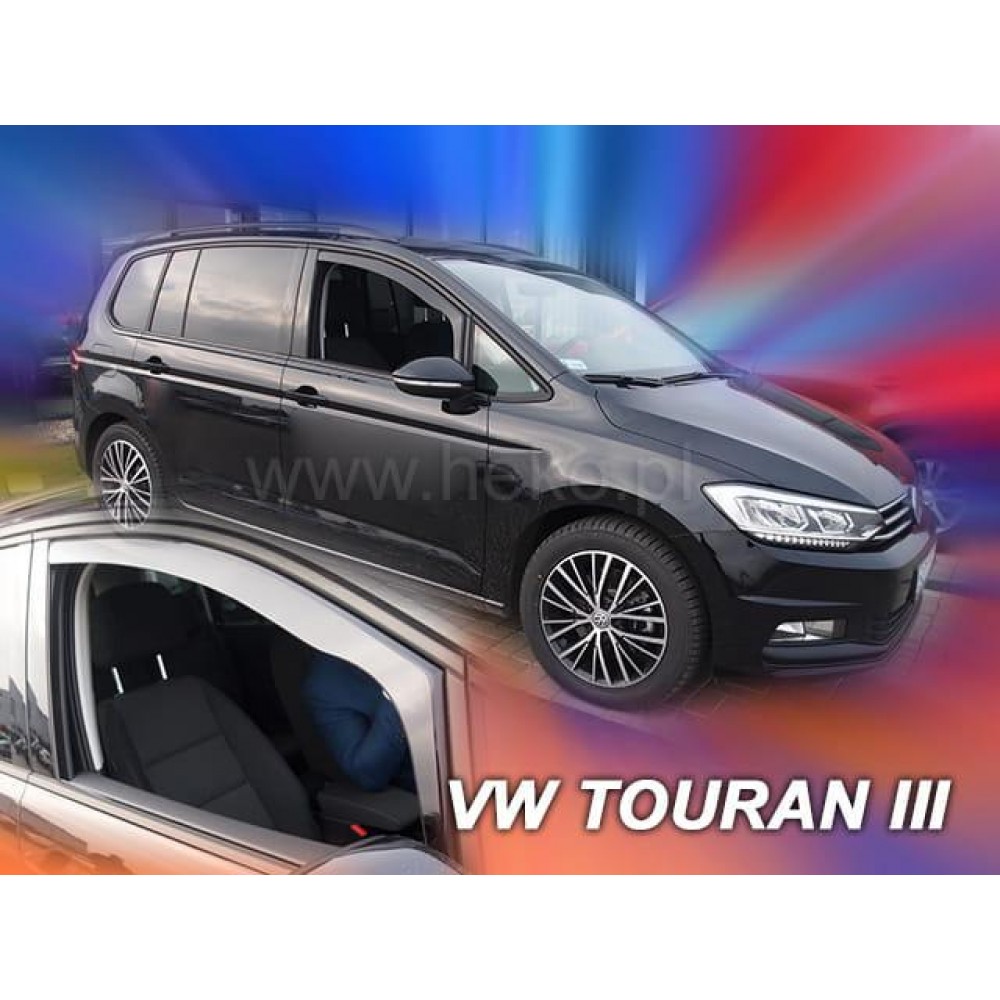 Дефлектори вікон (вітровики) Volkswagen Touran 2015+ 5D (вст, 2шт) (Heko)