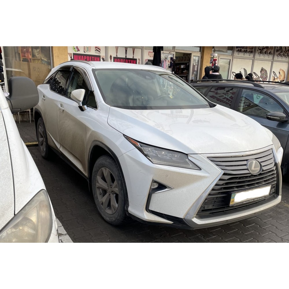 Дефлектори вікон (вітровики) Lexus RX IV 300/350/400 2015-2022  (LongType) зХромМолдінгом HIC