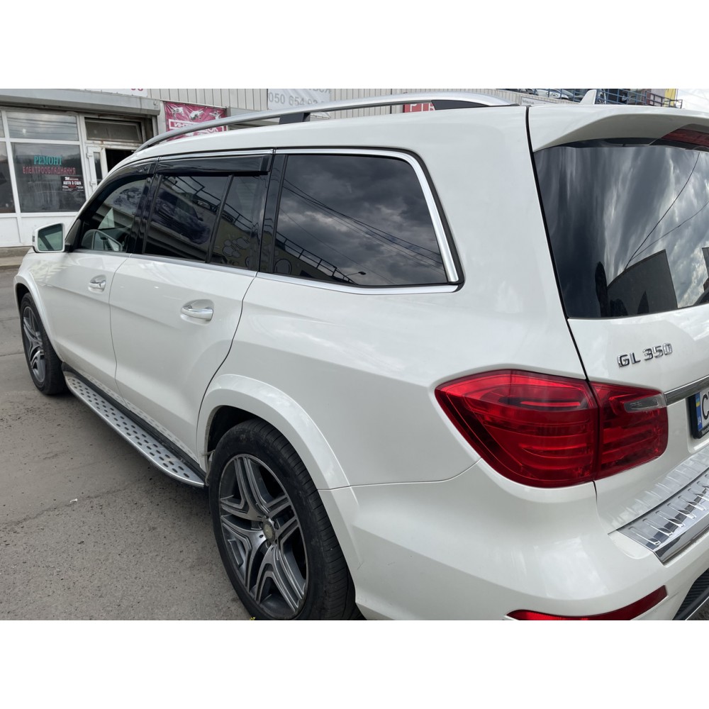 Дефлектори вікон (вітровики) Mercedes GL-class/ GLS X-166 2013 з Хром Молдінгом HIC