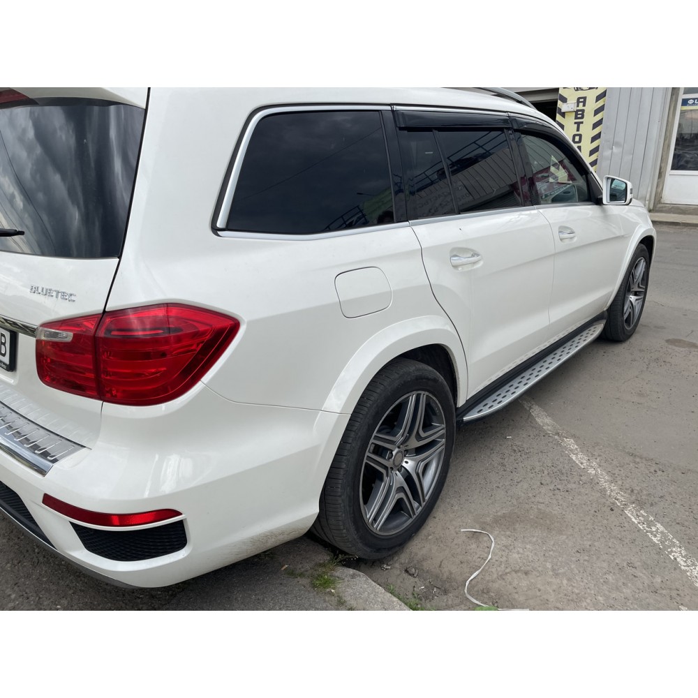 Дефлектори вікон (вітровики) Mercedes GL-class/ GLS X-166 2013 з Хром Молдінгом HIC