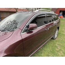 Дефлектори вікон (вітровики) Skoda Superb II 2008-2015 Wagon С Хром Молдингом HIC
