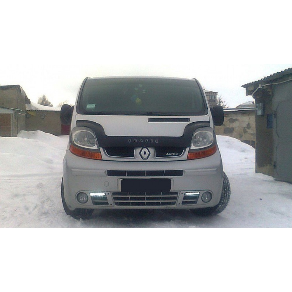 Дефлектор капота (мухобойка) для Renault Trafic 2001+ (долгая) (VIP)