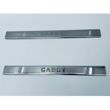 Накладки на пороги для Volkswagen Caddy III 2004-2015 (хром-нерж, 2шт) TAN24