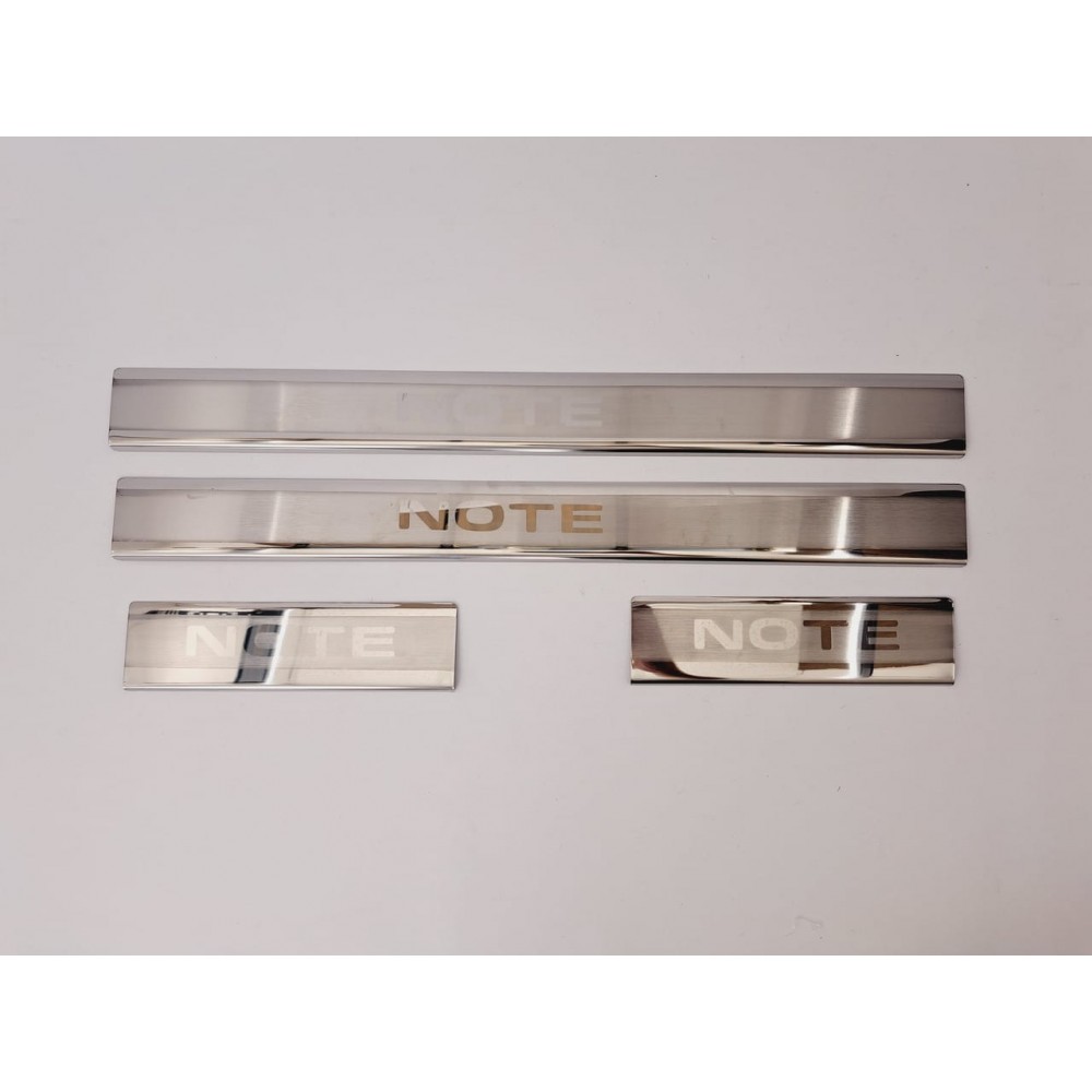 Накладки на пороги для Nissan Note E11 2006-2013 (хром-нерж, 4шт) TAN24