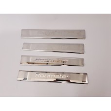 Накладки на пороги для Skoda Roomster 2006-2015 (хром-нерж, 4шт) TAN24