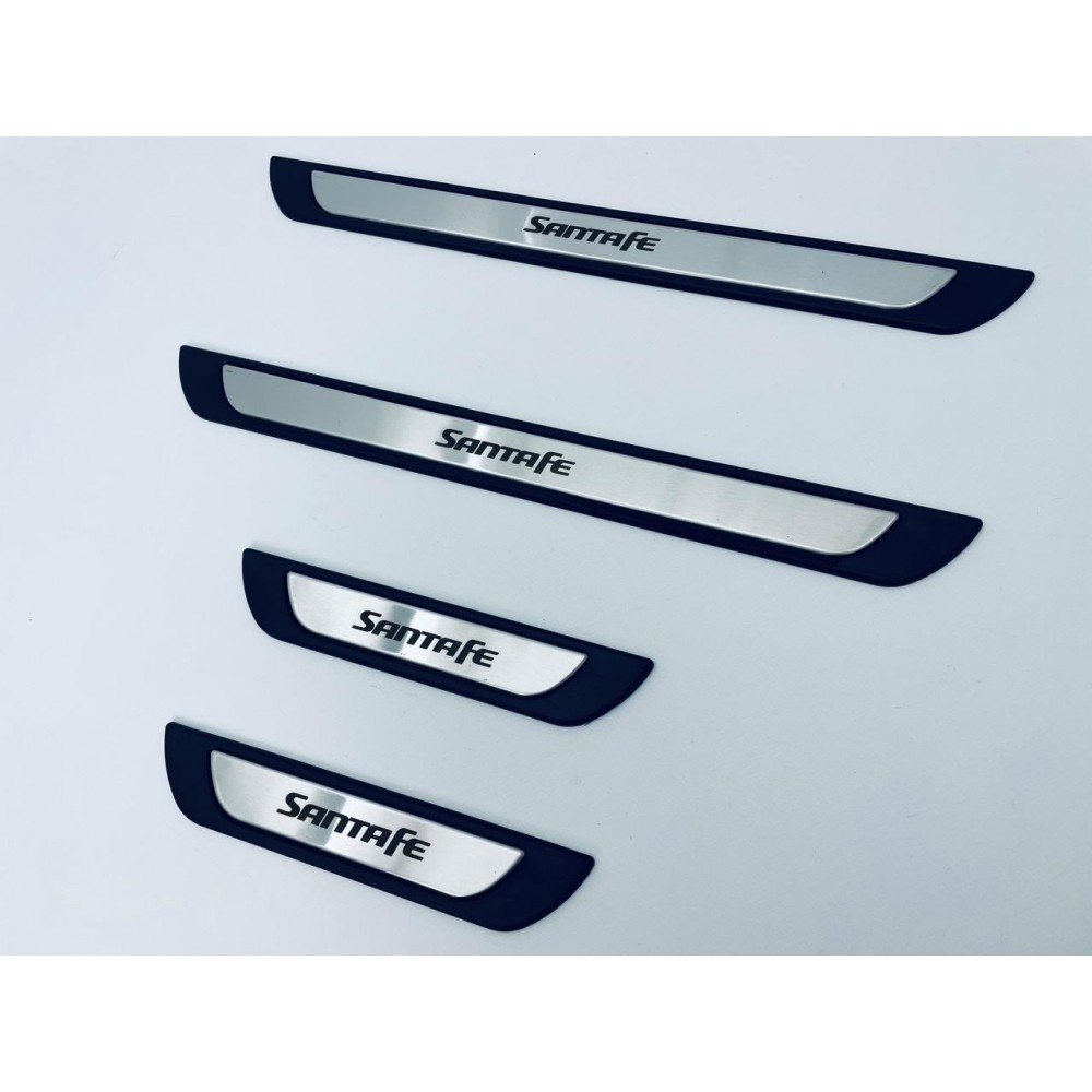 Накладки на пороги для Hyundai Santa Fe (хром-пласт, 4шт) TAN24