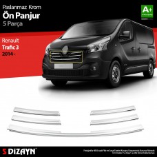 Накладки на решітку для Renault Trafic III 2014+ (Хром-нерж, 5шт) TAN24