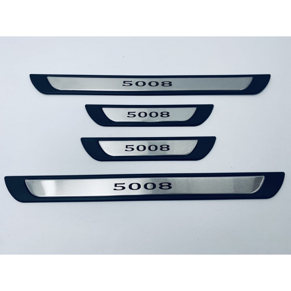 Накладки на пороги для Peugeot 5008 (хром-пласт, 4шт) TAN24