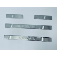 Накладки на пороги для Renault Megane 3 2010-2017 (хром-нерж, 4шт) TAN24