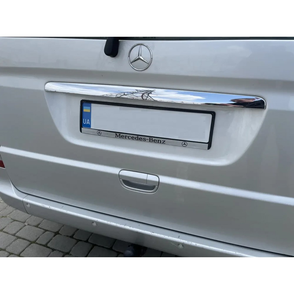 Накладка над номером для Mercedes Vito W-639 2003-2014 "Хром-нерж" (TAN24)