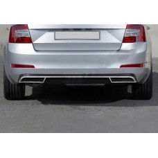 Обводка на задний диффузор для Skoda Octavia A7 2013-2019 (Хром-нерж, 3шт) TAN24