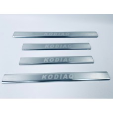 Накладки на пороги для Skoda Kodiaq 2016+ (хром-нерж, 4шт) TAN24