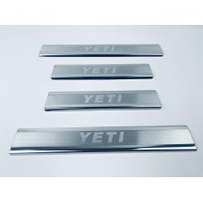 Накладки на пороги для Skoda Yeti 2009+ (хром-нерж, 4шт) TAN24
