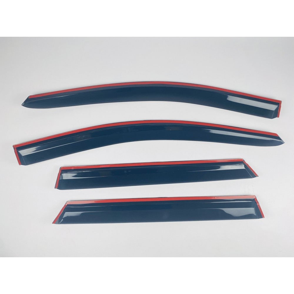 Дефлектори вікон (вітровики) для Nissan Qashqai II 2014-2021 з нерж.хром полоскою (HAWK)