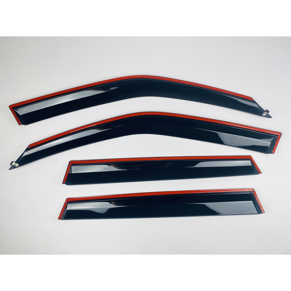 Дефлектори вікон (вітровики) для Subaru Forester 2018+ з нерж.хром полоскою (HAWK)