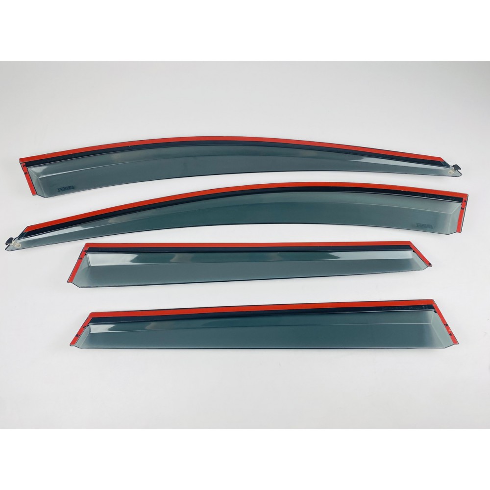 Дефлектори вікон (вітровики) для Volvo XC60 2008-2018 4ШТ. з нерж.хром полоскою (HAWK)