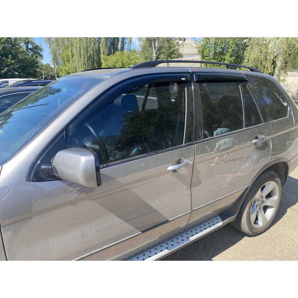 Дефлектори вікон (вітровики) до BMW X5 E53 2000-2007 накладні (DEFL) Q2