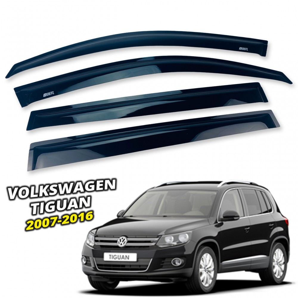 Дефлектори вікон (вітровики) для Volkswagen Tiguan 2007-2016 накладні на скотче (DEFL) Q2