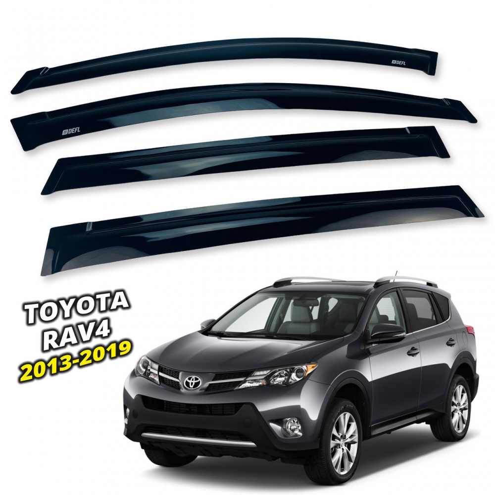 Дефлектори вікон (вітровики) для Toyota Rav-4 2013-2019  накладні (DEFL) Q2