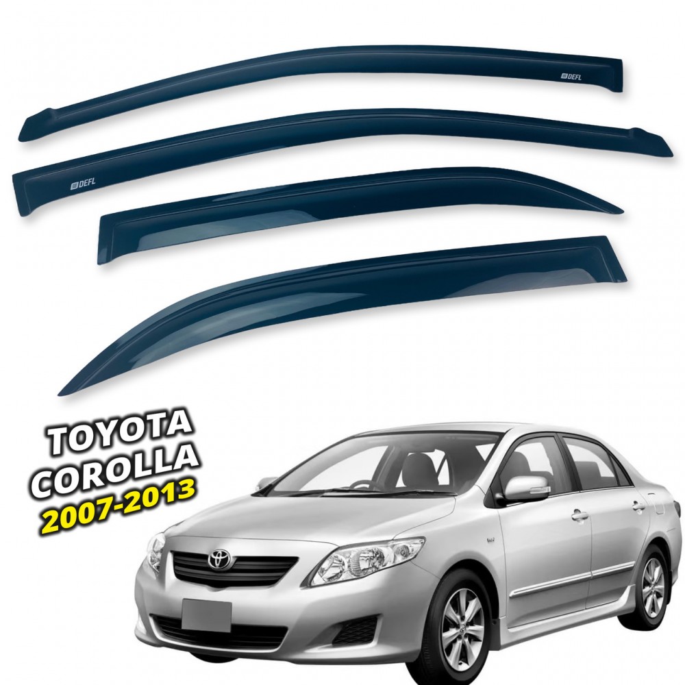 Дефлектори вікон (вітровики) для Toyota Corolla 2007-2013 накладні (DEFL) Q2